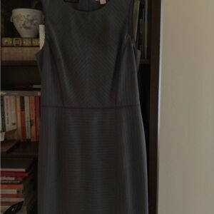 Elegant Gray Pinstripe Sleeveless Dress by Brooks Brothers - Red Fleece